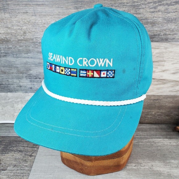Vintage Seawind Crown Cruise Blue Snapback Rope Hat Cap MADE IN AMERICA - Rare - Picture 5 of 15